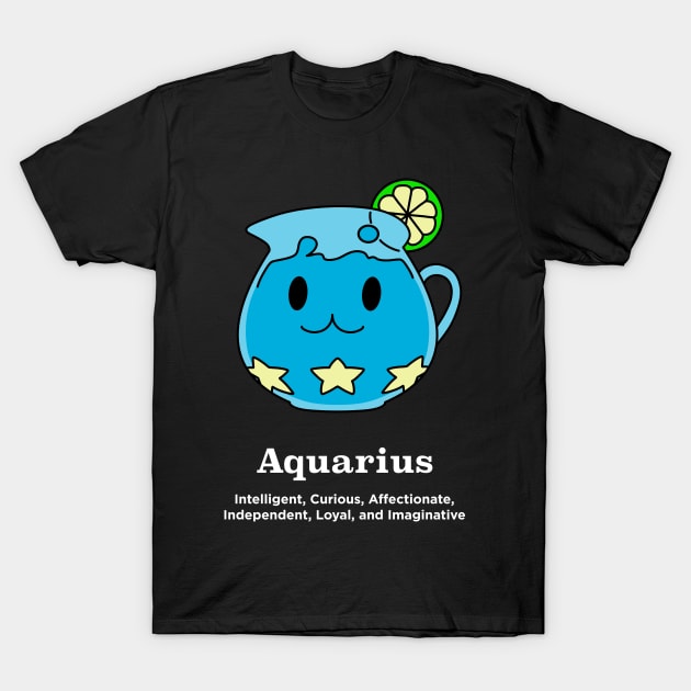 Aquarius Horoscope Cute Anime Zodiac January and February Birthday T-Shirt by TheBeardComic